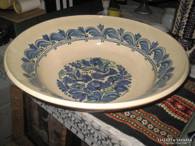 Old, rare large bowl from Hódmezővásárhely, 50 cm x 18 cm high, John of Hay