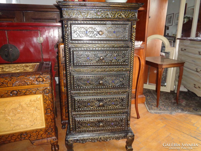 Asian five-drawer chest of drawers