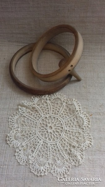 Old wooden embroidery frame gift with small tablecloth