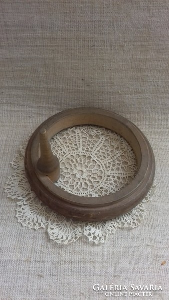 Old wooden embroidery frame gift with small tablecloth