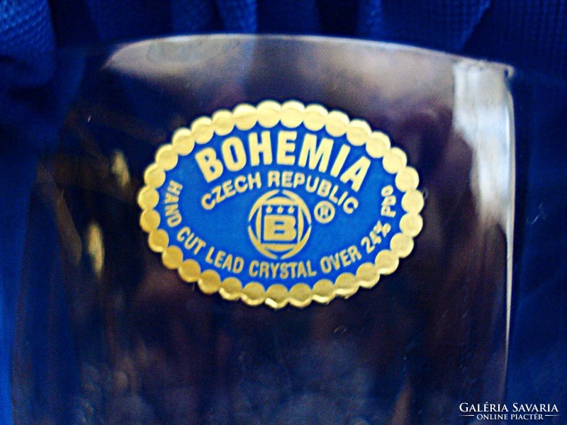 Bohemia ólomkristály kehely pár, pezsgős pohár díszdobozban M=21 cm