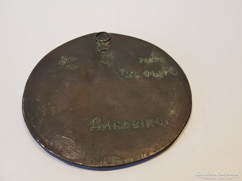 Antique Italian souvenir, plaque: madonna del'olivo del barabino