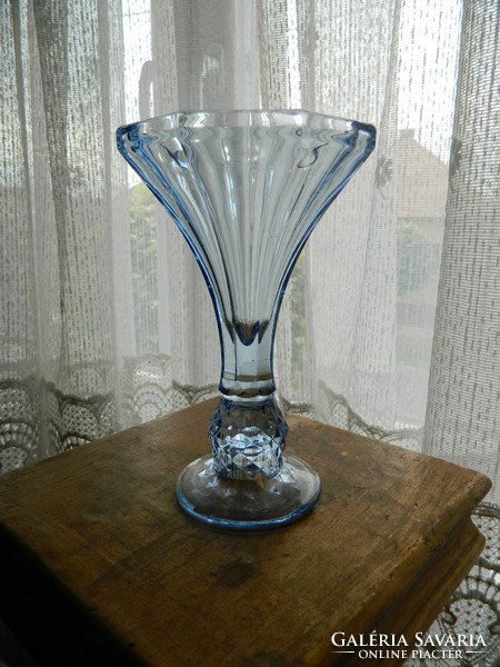 Old sea blue table candle holder - vase -