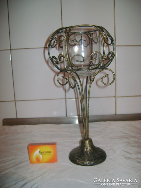 Old metal-glass candle or candle holder