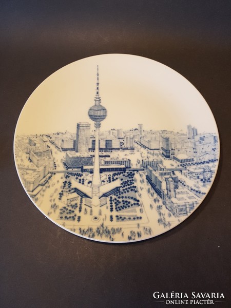 Retro Meissen porcelán falitányér Berlin TV torony