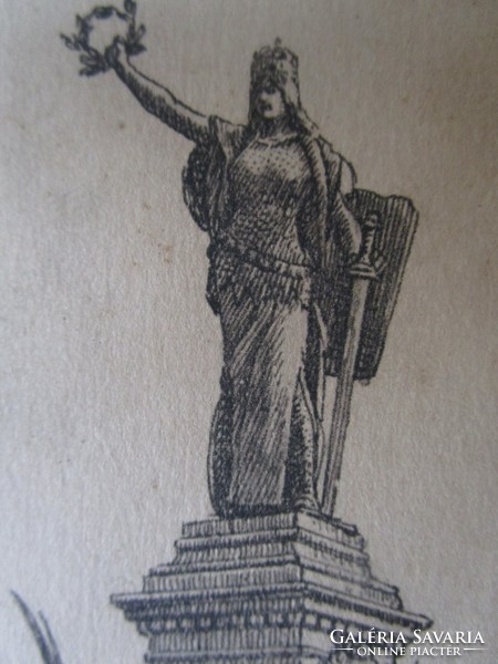  RÉGI KÉP ca. 1908 jelzett aradi vértanúk emlékére Arad Szabadság-szobor ceruza papír aláírt szignó