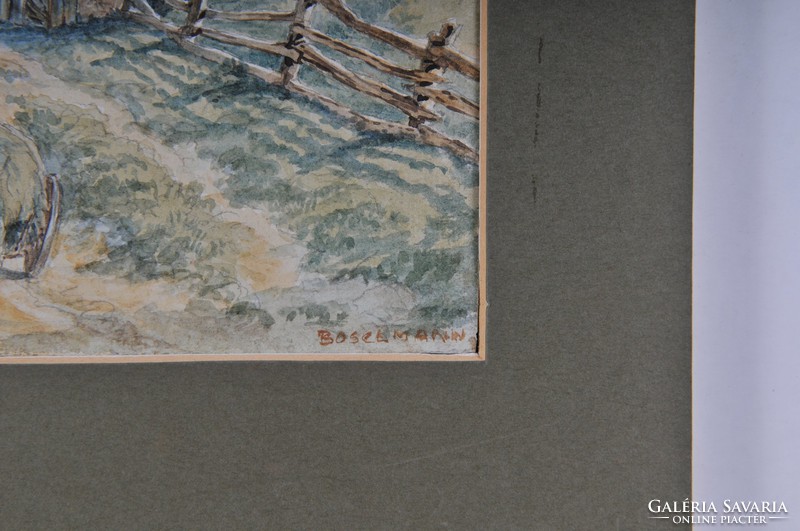 Ismeretlen művész: Alpesi tájkép, "Boselman" jelz,
