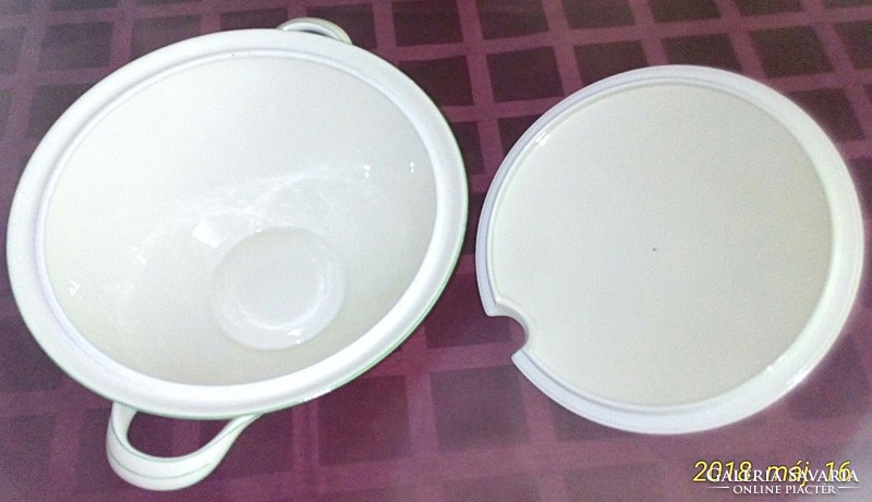 Antique porcelain faience soup bowl made of tielsch-altwasser