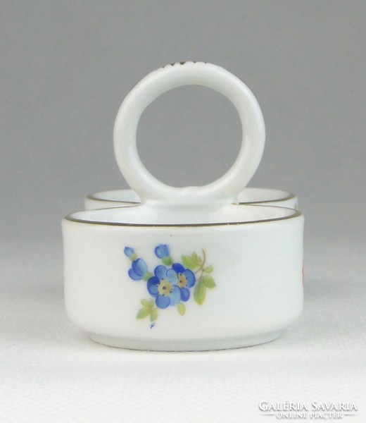0R211 Régi Meisseni virágmintás porcelán sótartó