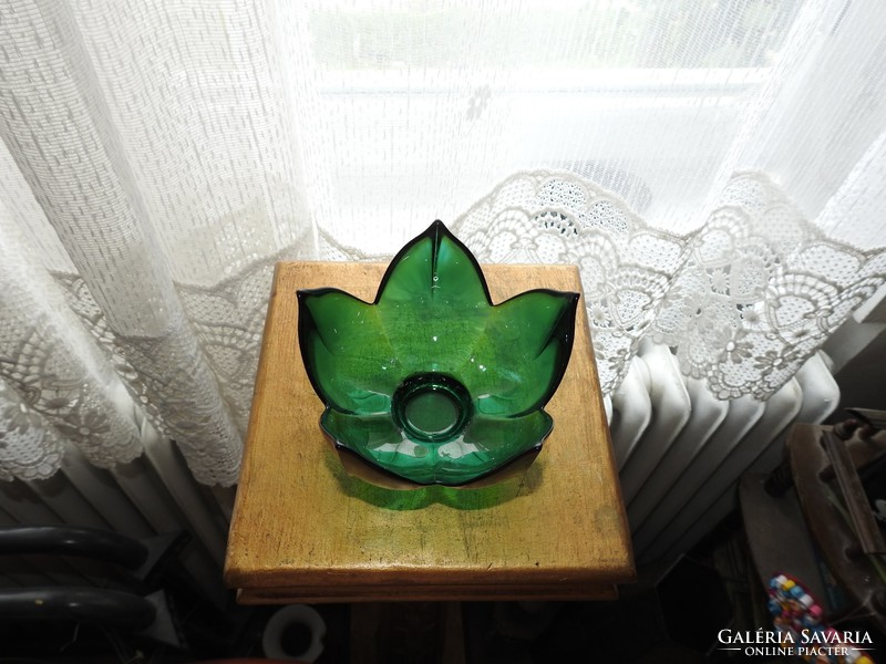 Green glass goblet offering - candle holder