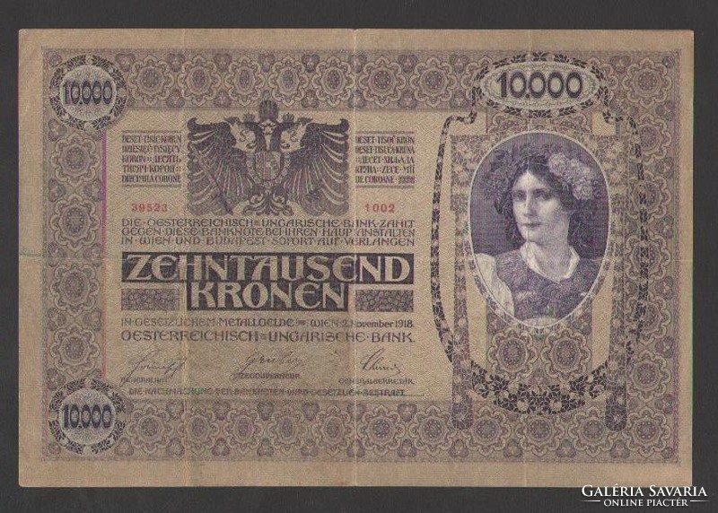 10000 korona 1918. (Magyarország felülbélyegzés) !!