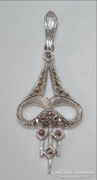 Pendant baroque shape with marcasite stones and chain