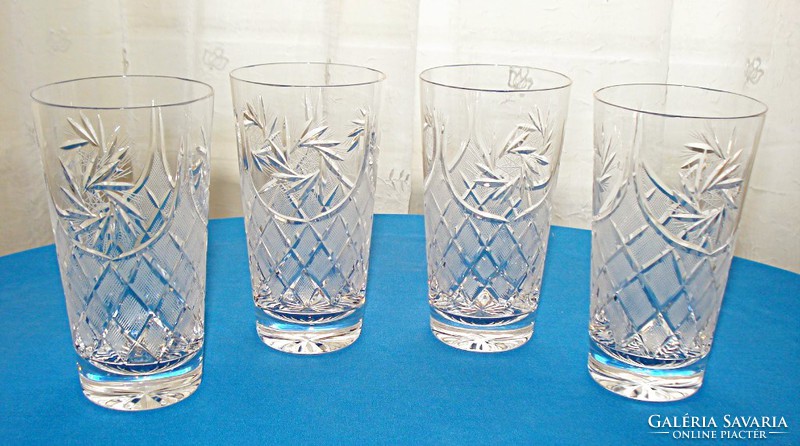 Hand-carved lead crystal water, soda, lemonade glasses (4 pcs.)