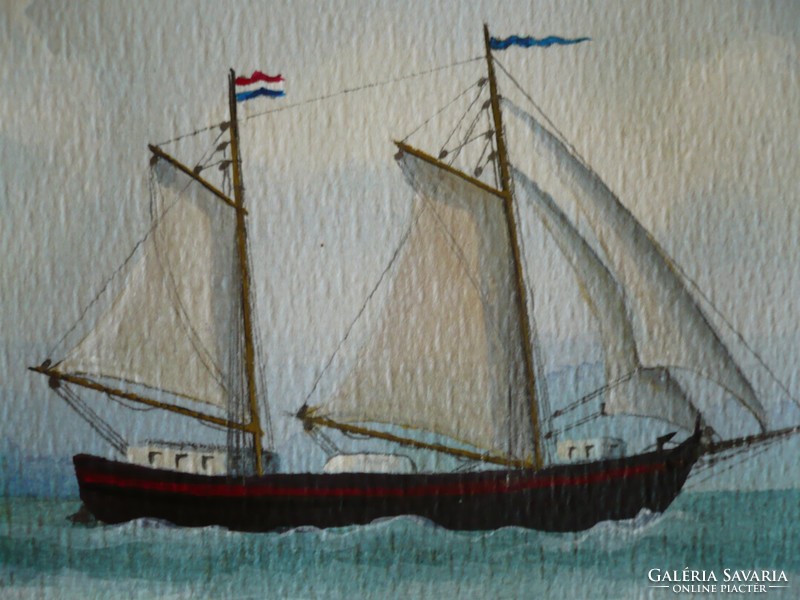 Yvette Mannee holland festő Hajók és kikötők sorozat/6.
