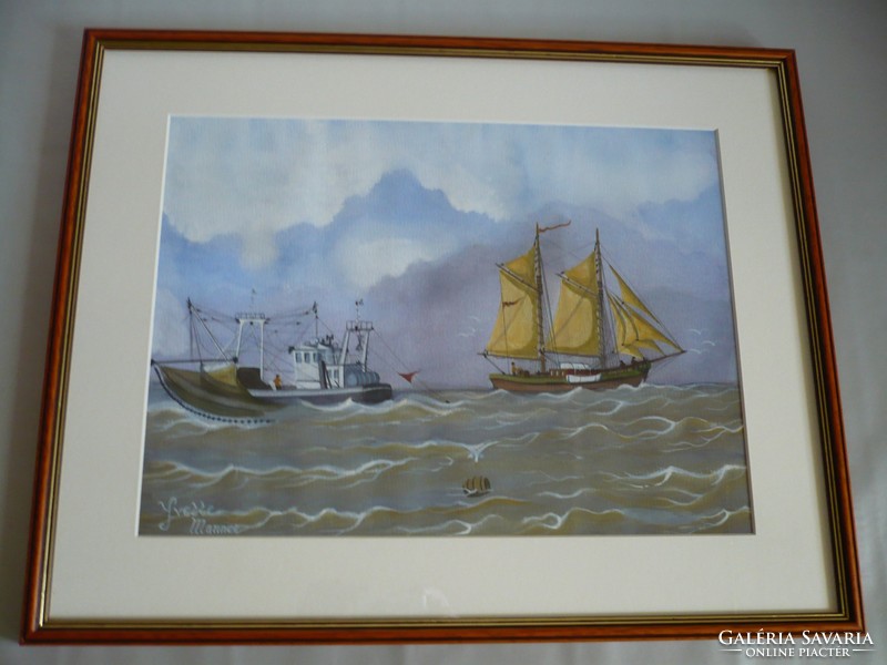 Yvette Mannee Dutch painting boats and harbors series / 9.