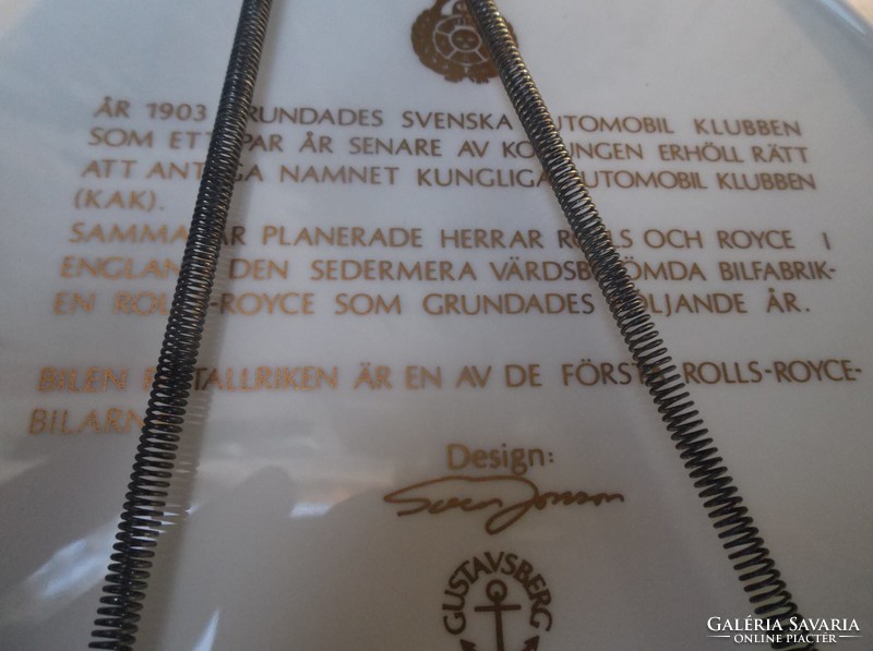 TÁNYÉR - JELZETT - GUSTAVSBERG - exkluzív aranyozott tányér 22 cm