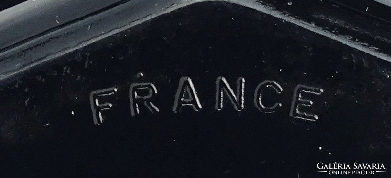 0R528 Francia fekete üveg kaspó