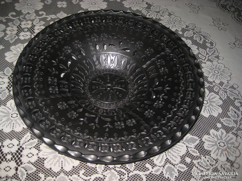 Mohácsi fekete kerámia  Lakatos László  , jelzett , 40 cm , szép állapot