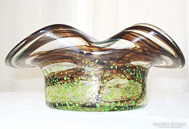 Murano blown-torn decorative bowl with special coloring