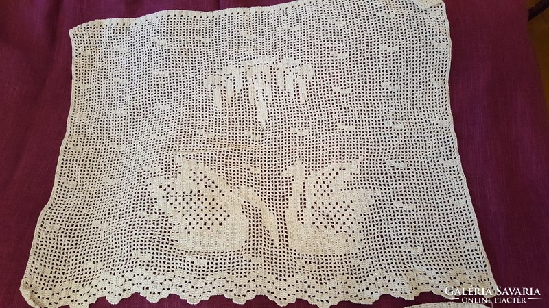 Hand crocheted curtain
