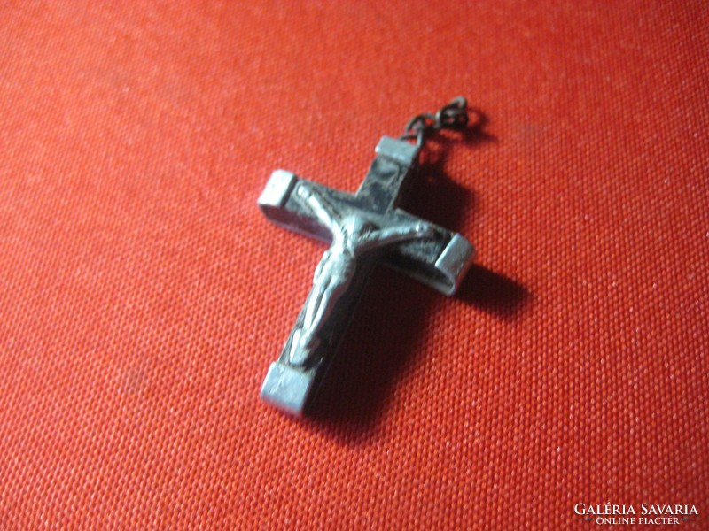 Antique cross, wooden base + metal 3 x 2.2 cm