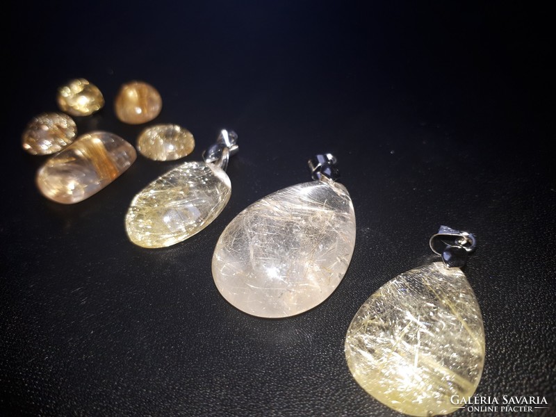 Original gold rutile needle quartz pendant! A rare and beautiful piece!