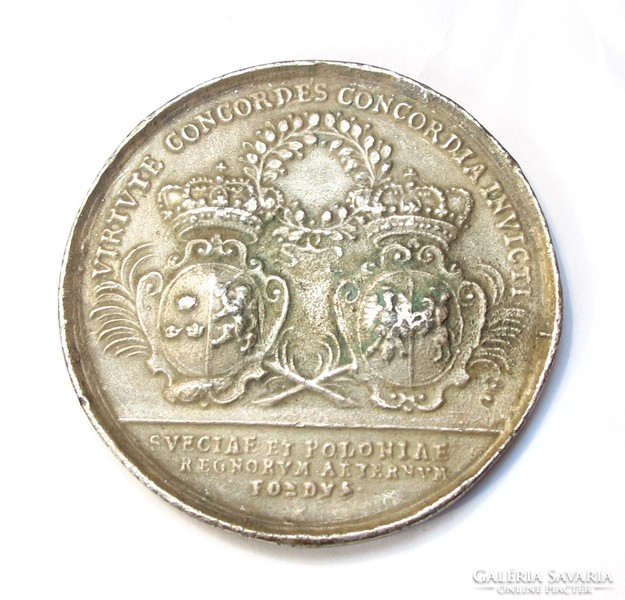 A copy of the commemorative coin of Charles Xii and Charles Szaniszló 1704.