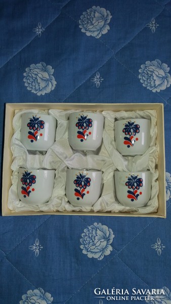 Hollóházi porcelán  kupicák dobozban