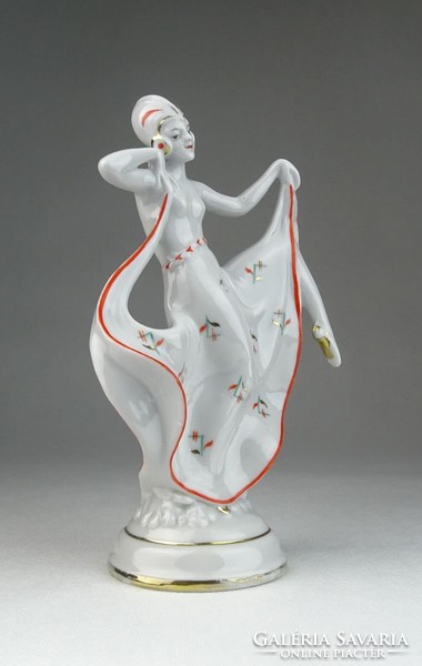 0R424 Antik art deco táncosnő szobor 19 cm