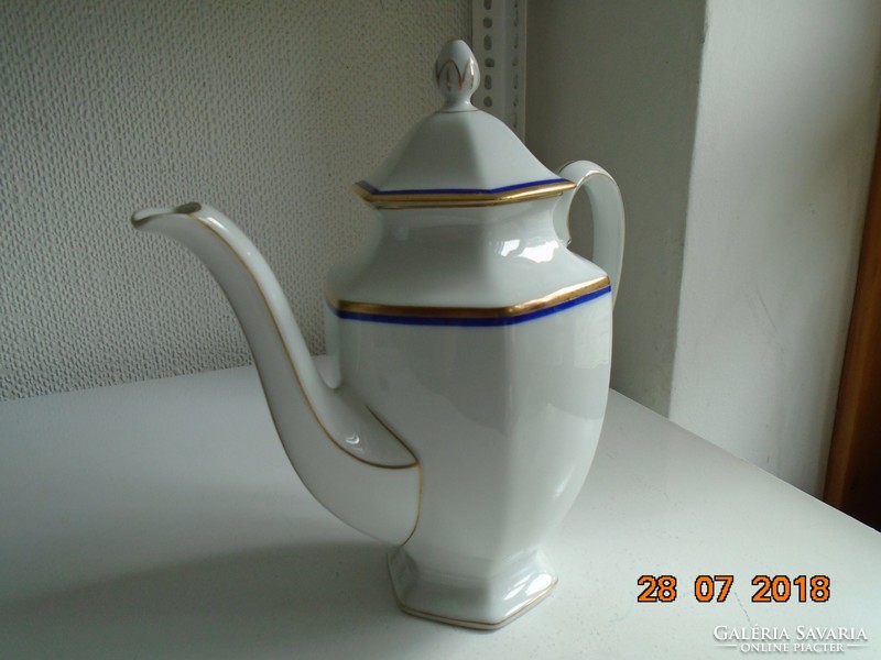 1914 Hutschenreuter Anniversary Stylish Hand Painted and Numbered Hexagon Footed Tea Pourer