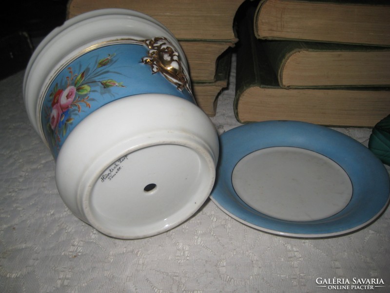 Zsolnay ?? Pécs-marked, high-quality, hand-painted porcelain, bowl + coaster...