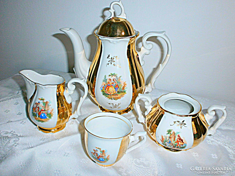 Antique Scenic Porcelain Coffee Set Pieces!