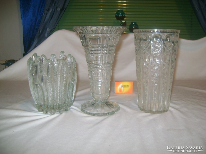 Három darab retro üveg váza