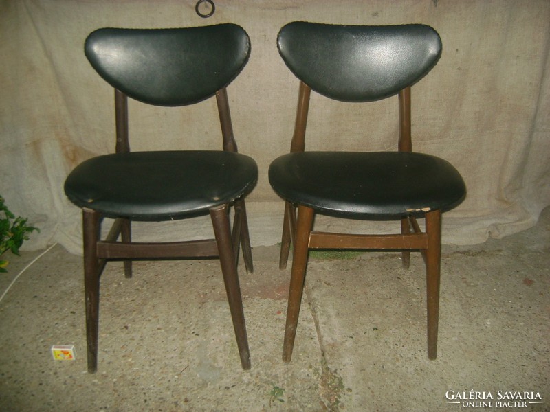 Retro imitation leather chair - two pieces together