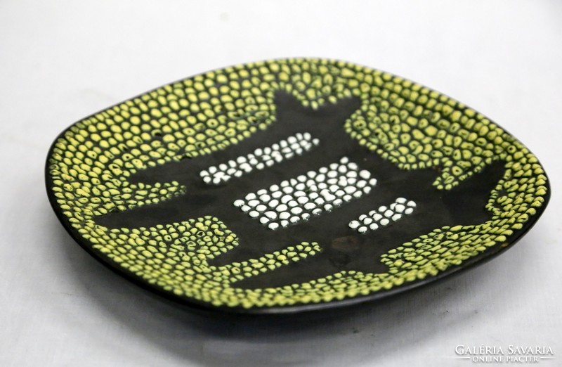 Industrial artist retro ceramic wall plate, around 1960 - 01552