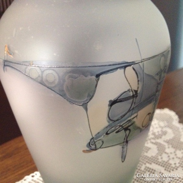 Jon Art kortárs művészi üveg váza - 24,5 cm