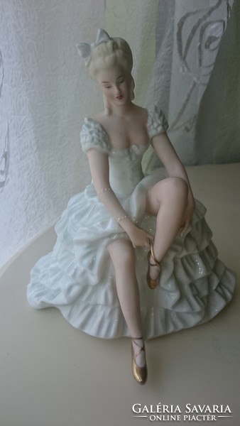 Saubach Kunst porcelán balerina. Hibátlan. 16 cm 