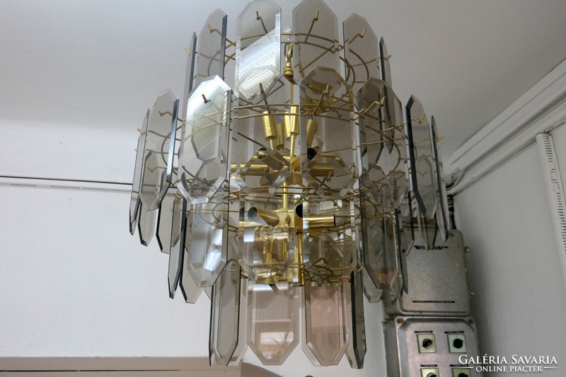 Vintage glass deer chandelier - 01216