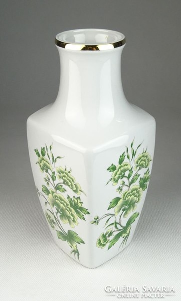 0S985 Virágmintás Hollóházi porcelán váza 24 cm
