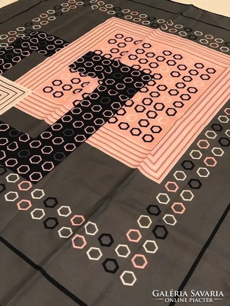 Vintage Fiorini kendő absztrakt geometrikus mintával, 77 x 77 cm