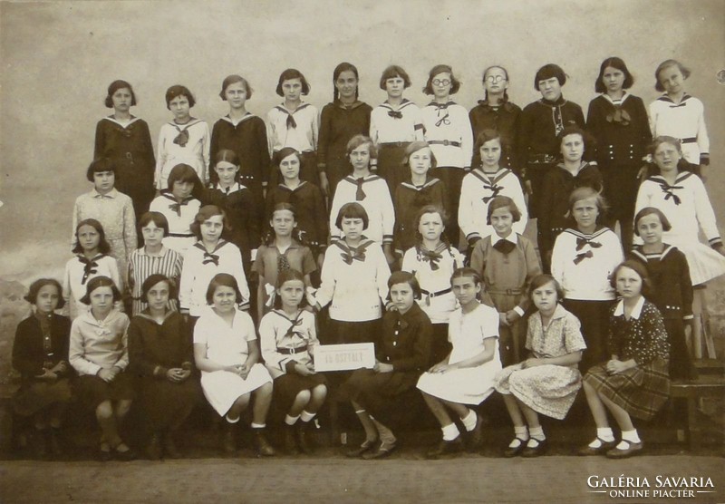 0T240 Régi iskolai fotográfia csoportkép 1933