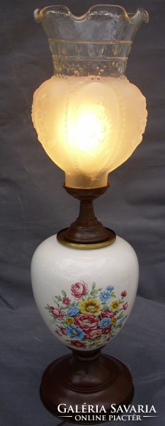 Porcelain glass fiber table lamp 63cm high