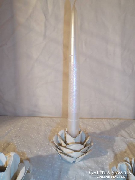 Candle holder - metal - exclusive - rose-shaped - vintage - 8 x 6 cm