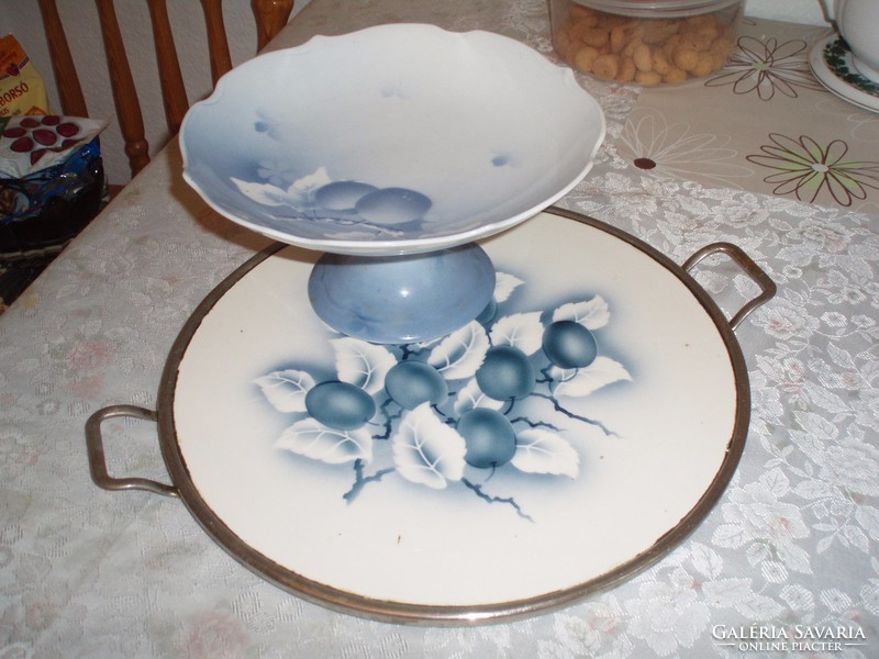 Beautiful art deco porcelain serving bowl with tray