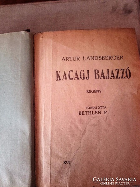 1920.kiadású  Artur​ ​Landsberger   Kacagj  Bajazzó -  Antik könyv 