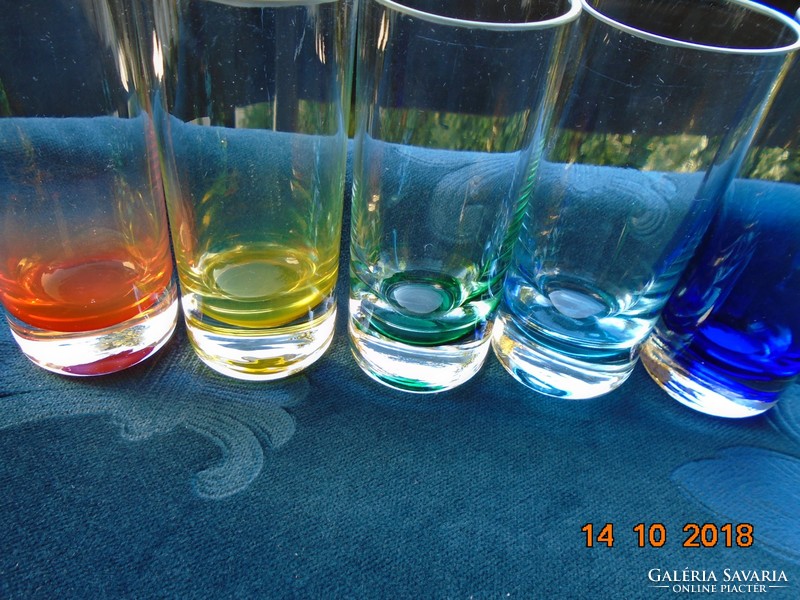 5 db Muránói színes üveg pohár 9 cm