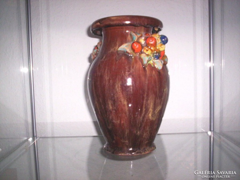Virágcsokros antik SZÉCSI váza  {K19}