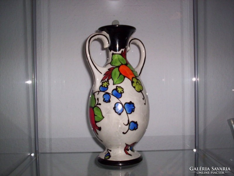 Antik Dittmar Urbach virágos váza  {K21}