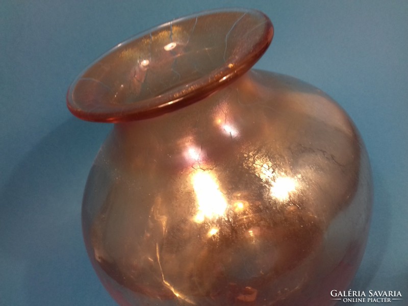 EISCH elegáns arany színben irizáló üveg váza jelzett