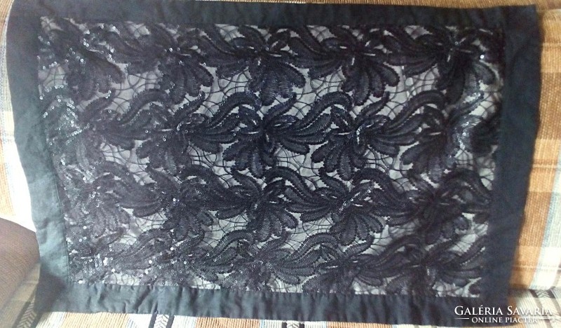 Black large sequin decorative cushion cover